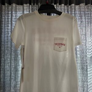 Tecovas Cream Short Sleeve Tee with Red Logo